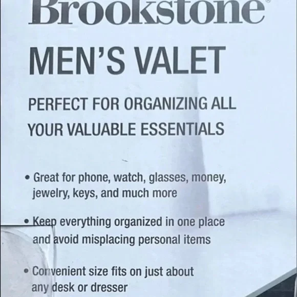 Brookstone Men's Valet Organize All your valuable essentials Soft lined New - Picture 5 of 7